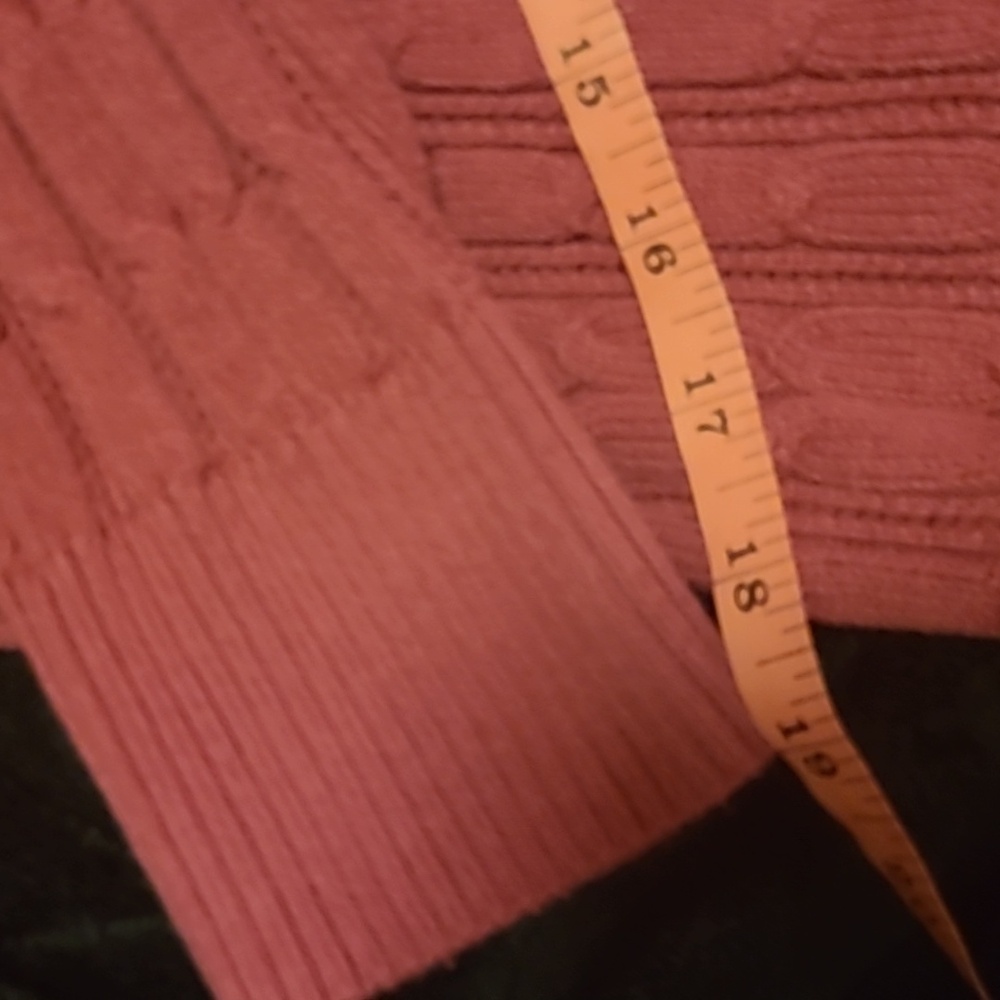 🟣2/$13. ST. JOHN'S BAY Women's Fuchsia Pink Classic Cable Knit Sweater‎ Size Xl - Picture 10 of 12